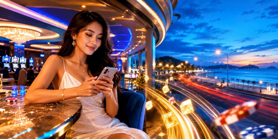 Stylish Malay-style mobile casino player in Kuantan, Pahang, Malaysia